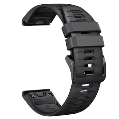 Tvåfärgat klockarmband i silikon för Garmin Fenix 7 Pro Svart 22mm