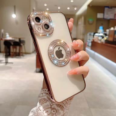 Elegant mobilskal Sparkle & Bling Rose guld iPhone 14 Pro Max
