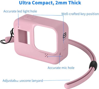 Silikonfodral och tillbehör för GoPro Hero 8 Black - rosa
