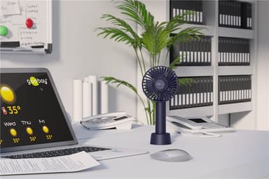 USB-handfläkt med stående funktion, blå