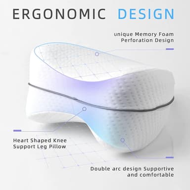 Ergonomisk benkudde i memory foam Blå/Vit
