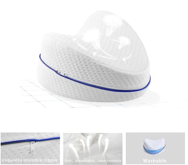 Ergonomisk benkudde i memory foam Blå/Vit