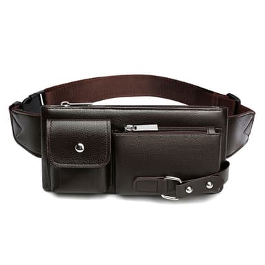 Business messenger bag axelväska midjeväska Brun