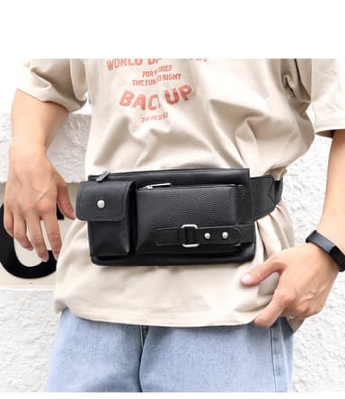 Business messenger bag axelväska midjeväska Brun