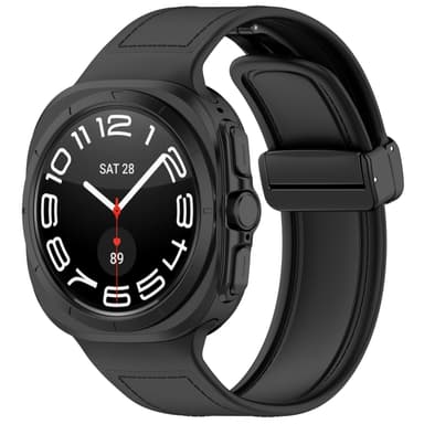 Samsung Watch Ultra 47 mm silikonband med magnetlås Svart