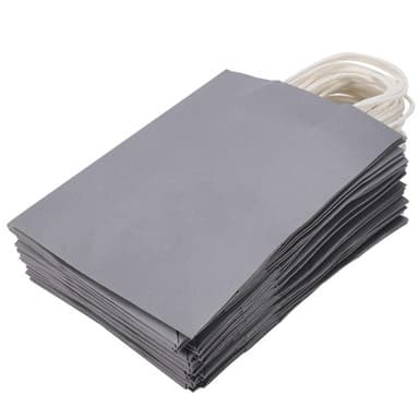 Papperskassar presentpåsar med handtag 10-pack Grå