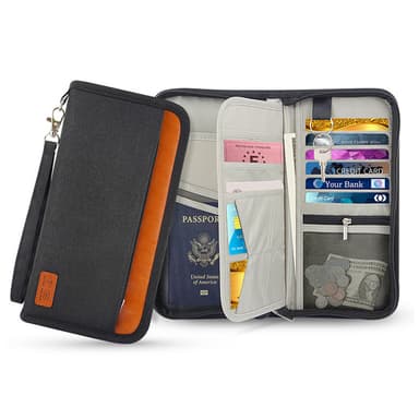 RFID-passresedokumentarrangör Svart