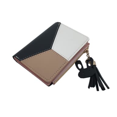 Zip Plånbok Fringe Purse Rabbit Zipper Tofs Plånbok Svart