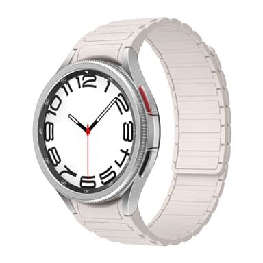 Magnetisk silikonarmband för Samsung Galaxy Watch 4, 4 Classic Vit