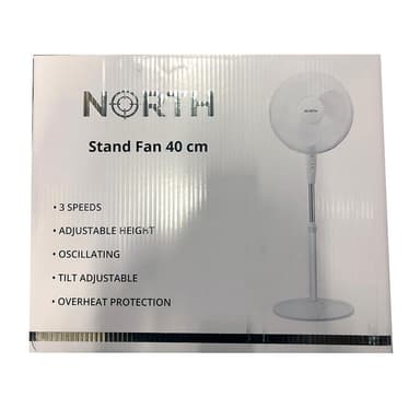 NORTH Fläkt 40cm Golvfläkt Plast Vit