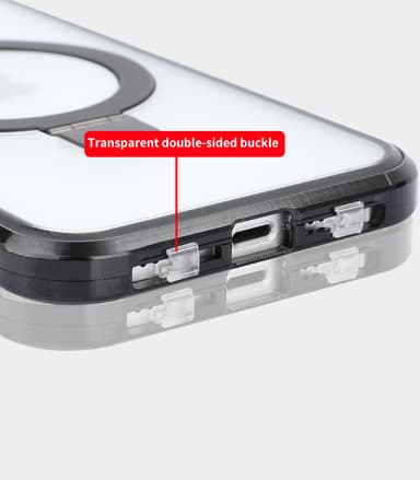 HD genomskinligt magnetfodral med stativ för iPhone Svart iPhone 14