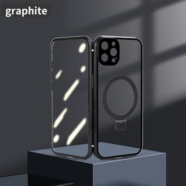 HD genomskinligt magnetfodral med stativ för iPhone Svart iPhone 14