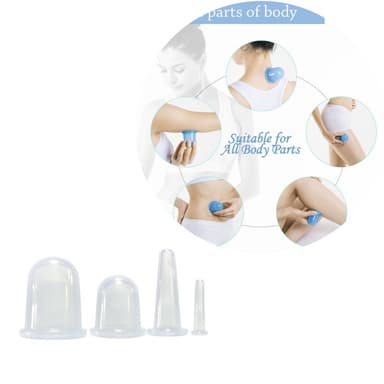 4-pack silikon hushållskoppningsterapiset Transparent