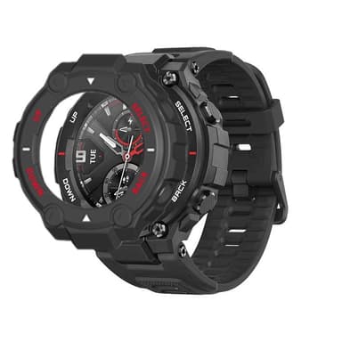 Smart skyddande klockfodral för Huami Amazfit T-Rex Svart+röd