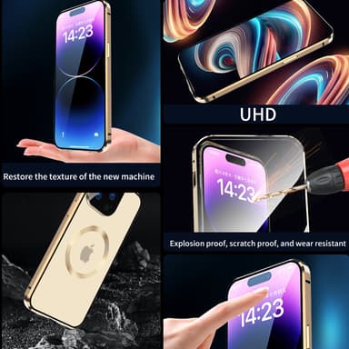Dubbelsidigt spänne HD-telefonfodral med linsskydd Kompatibel med iPho