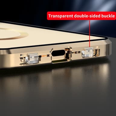 Dubbelsidigt spänne HD-telefonfodral med linsskydd Kompatibel med iPho