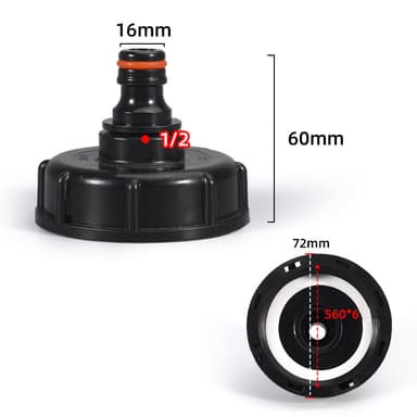 Kranadapter för IBC tank 1/2 tum