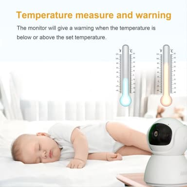 Videomonitor med kamera 2.4G-överföring, babyvakt med 2-vägsljud och m