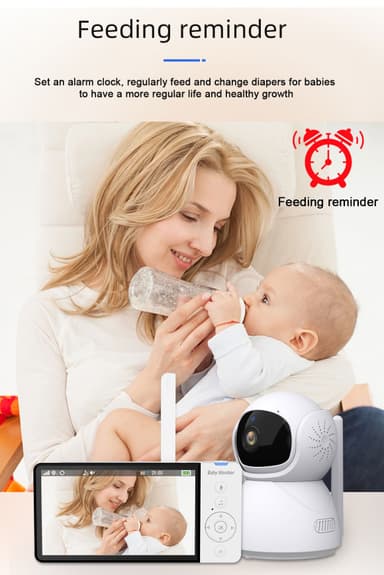 Videomonitor med kamera 2.4G-överföring, babyvakt med 2-vägsljud och m