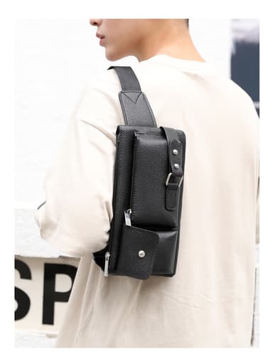 Business messenger bag axelväska midjeväska Svart