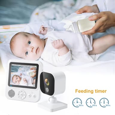 Videomonitor med kamera 2.4G-överföring, babyvakt med 2-vägsljud, infr