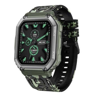 Armband För Garmin Fenix ​​7 / 7 Pro / 6 / 5 22 mm silikon - Kamouflage Grön