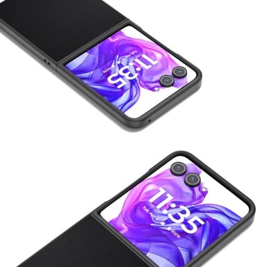 ABEEL För Motorola Razr 50 Ultra 5G Skal Äkta Kohud PC Telefonskal Svart Ram