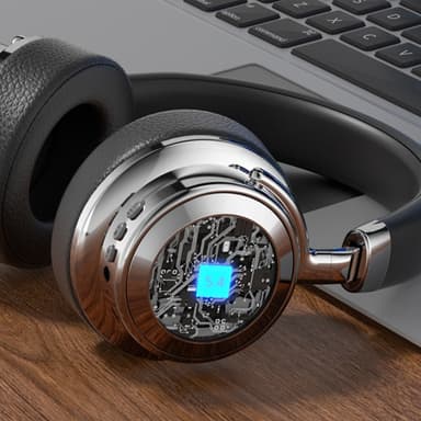 Hifi Trådlösa On-Ear headset Bluetooth-hörlurar Gaming Musik Metal Retro