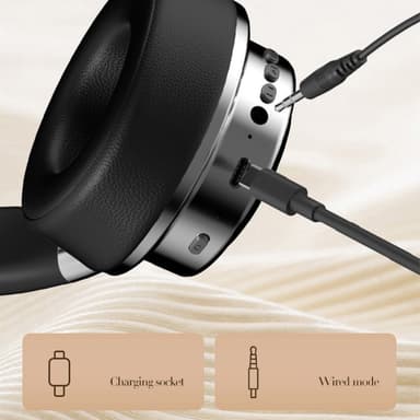 Hifi Trådlösa On-Ear headset Bluetooth-hörlurar Gaming Musik Metal Retro
