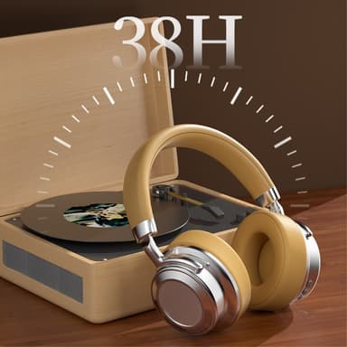 Hifi Trådlösa On-Ear headset Bluetooth-hörlurar Gaming Musik Metal Retro