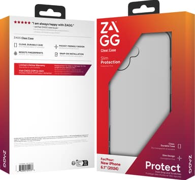 Zagg iPhone 16 genomskinligt fodral