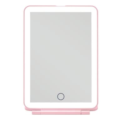 UNIQ Hopfällbar Uppladdningsbar LED-spegel – Vanity Rese-Spegel - Rosa