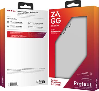 Zagg iPhone 16 Plus genomskinligt fodral