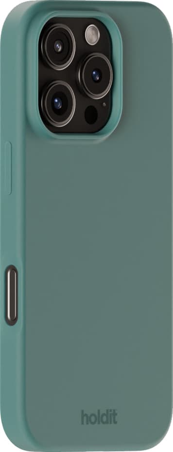 Holdit Silicone iPhone 16 Pro fodral (mossgrönt)