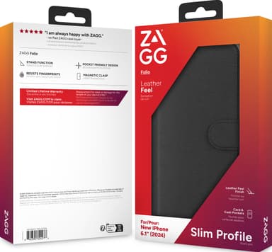 ZAGG foliofodral för iPhone 16 (svart)