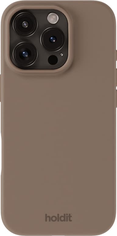 Holdit Silicone iPhone 16 Pro Max fodral (mockabrunt)