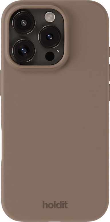 Holdit Silicone iPhone 16 Pro fodral (mockabrunt)