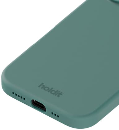Holdit Silicone iPhone 16 fodral (mossgrönt)