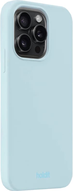Holdit Silicone iPhone 15 Pro fodral (mineralblått)