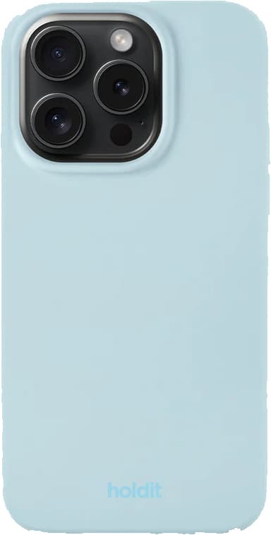 Holdit Silicone iPhone 15 Pro fodral (mineralblått)