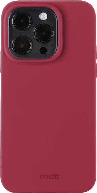 Holdit Silicone iPhone 15 Pro fodral (röd sammet)