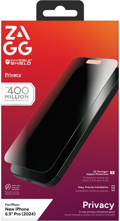 Zagg iPhone 16 Pro Max Glass Elite Privacy skärmskydd