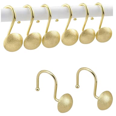 Set med 12 duschdraperiringar i harts Guld