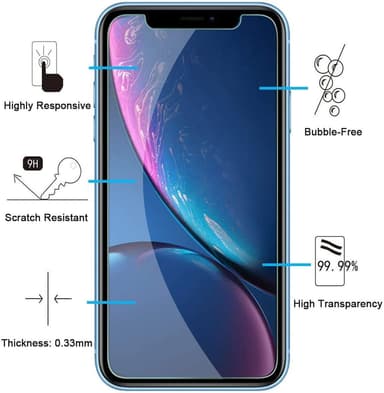 Skärmskydd iPhone 11 Pro, iPhone X, iPhone XS härdat glas 2-pack