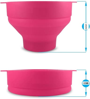 Popcornskål silikon hopfällbar Rosa