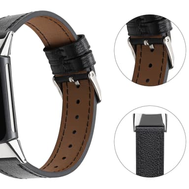 Läderarmband Fitbit Charge 5 armband läder Svart