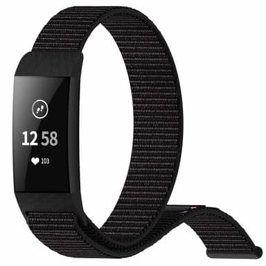 Fitbit Charge 3/4 armband nylon Svart