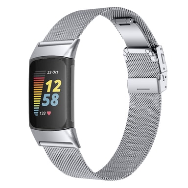 Klockarmband i rostfritt stål för Fitbit Charge5/6 Silver - Elgiganten