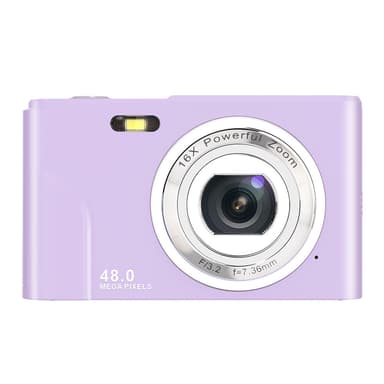 Digitalkamera 48 MP, 1080p FHD, 16x zoom, 32GB minneskort Lila