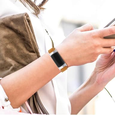 Fitbit Charge 5 armband äkta läder Brun